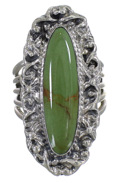 Southwestern Turquoise Authentic Sterling Silver Jewelry Ring Size 4-1/2 QX74951