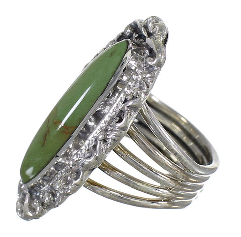 Southwestern Turquoise Authentic Sterling Silver Jewelry Ring Size 4-1/2 QX74951