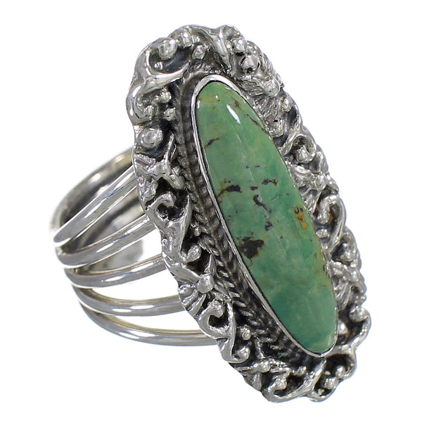 Southwest Turquoise Genuine Sterling Silver Jewelry Ring Size 7-3/4 QX74953