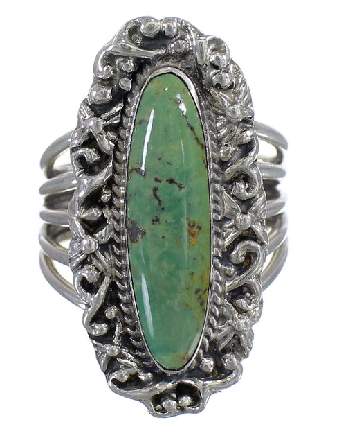 Southwest Turquoise Genuine Sterling Silver Jewelry Ring Size 7-3/4 QX74953