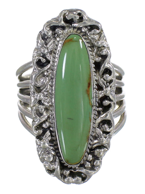 Southwestern Turquoise Genuine Sterling Silver Jewelry Ring Size 7-1/2 QX74955