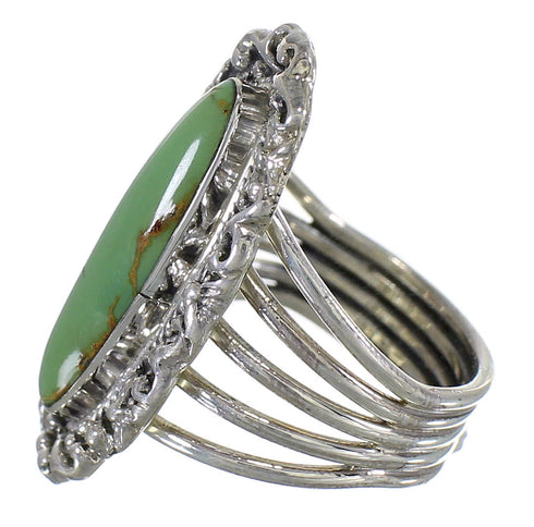 Southwestern Turquoise Genuine Sterling Silver Jewelry Ring Size 7-1/2 QX74955