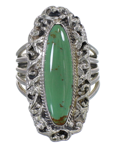 Silver And Southwest Turquoise Ring Size 7-3/4 QX75088