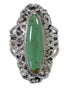 Silver And Southwest Turquoise Ring Size 7-3/4 QX75088