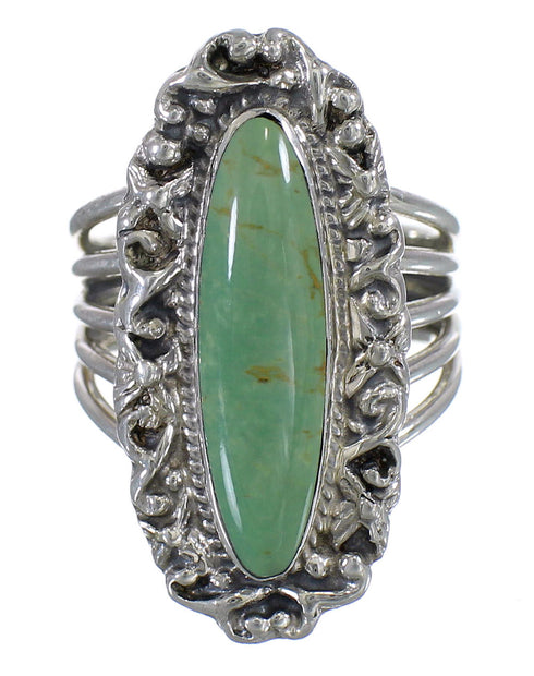 Genuine Sterling Silver And Southwest Turquoise Ring Size 5-3/4 QX75096