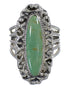 Genuine Sterling Silver And Southwestern Turquoise Ring Size 6 QX75098