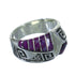 Southwestern Sterling Silver Magenta Turquoise Water Water Ring Size 6-1/4 QX81598