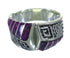 Southwestern Sterling Silver Magenta Turquoise Water Water Ring Size 6-1/4 QX81598