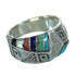 Multicolor Genuine Sterling Silver Southwestern Water Wave Ring Size 5-3/4 QX81638