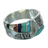 Multicolor Southwestern Authentic Sterling Silver Water Wave Ring Size 6-3/4 QX81645