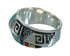 Multicolor Silver Southwest Water Wave Ring Size 6-1/2 QX81628