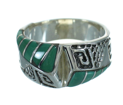 Turquoise Silver Southwest Water Wave Ring Size 5-3/4 QX81651