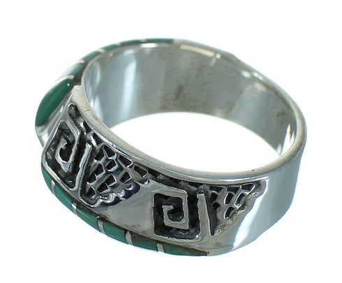 Turquoise Silver Southwest Water Wave Ring Size 5-3/4 QX81651