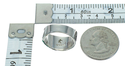 Turquoise Silver Southwest Water Wave Ring Size 5-3/4 QX81651