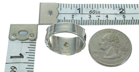 Turquoise Sterling Silver Southwest Water Wave Ring Size 6-1/4 QX81653