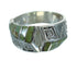 Silver Turquoise Southwest Water Wave Ring Size 4-1/2 QX81691