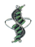 Silver Turquoise Needlepoint Ring Size 4-1/2 YX76409