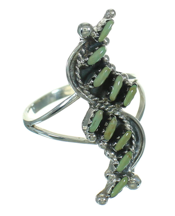 Sterling Silver Turquoise Needlepoint Southwest Ring Size 6-1/2 YX76420