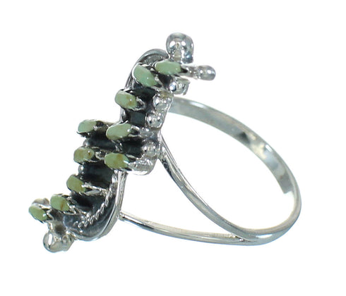 Sterling Silver And Turquoise Needlepoint Southwest Ring Size 8-1/2 YX76423