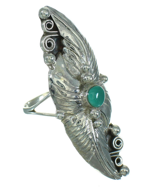 Turquoise And Silver Southwestern Jewelry Ring Size 8-1/4 YX76446