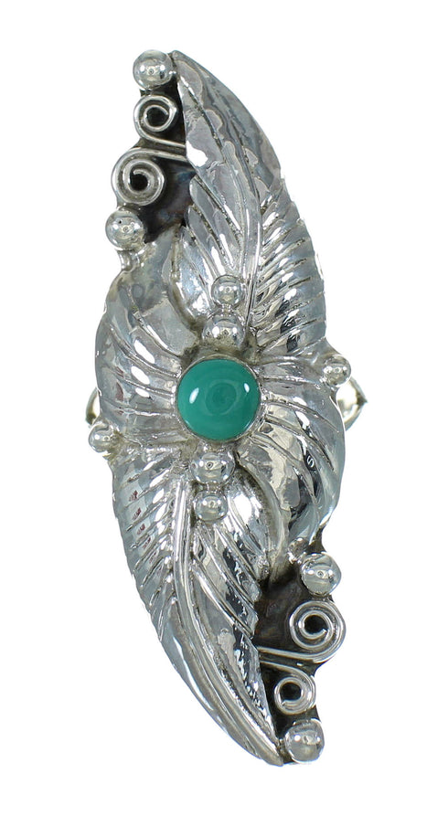 Turquoise And Silver Southwestern Jewelry Ring Size 8-1/4 YX76446