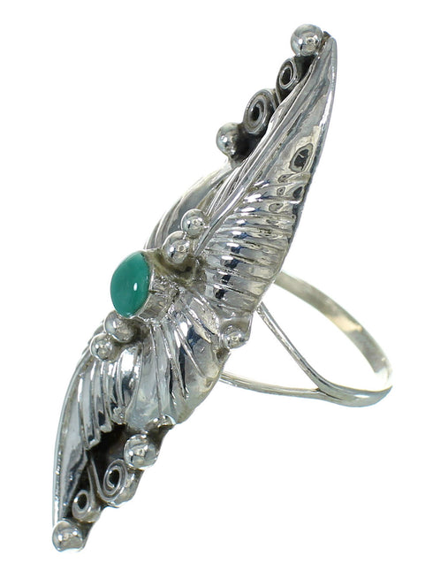 Turquoise And Silver Southwestern Jewelry Ring Size 8-1/4 YX76446