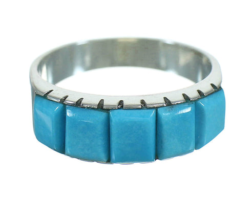 Southwestern Authentic Sterling Silver And Turquoise Ring Size 6-1/4 YX76500