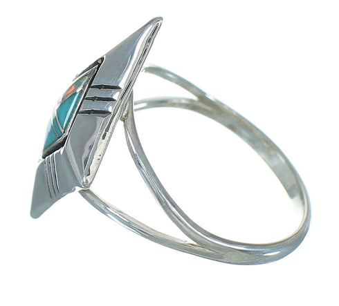Silver Turquoise Opal Southwest Ring Size 6-3/4 YX71181