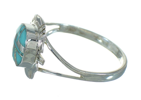 Southwestern Sterling Silver Opal Turquoise Ring Size 8-1/4 YX71222