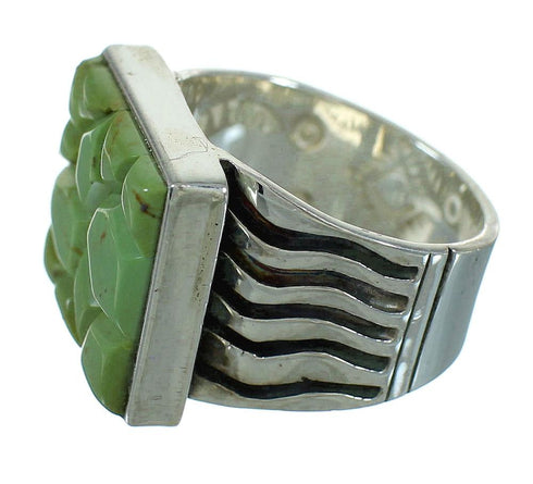 Turquoise Inlay Genuine Sterling Silver Southwestern Ring Size 5-1/2 QX69168