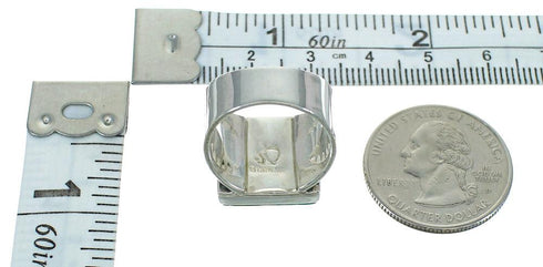 Turquoise Inlay Genuine Sterling Silver Southwestern Ring Size 5-1/2 QX69168