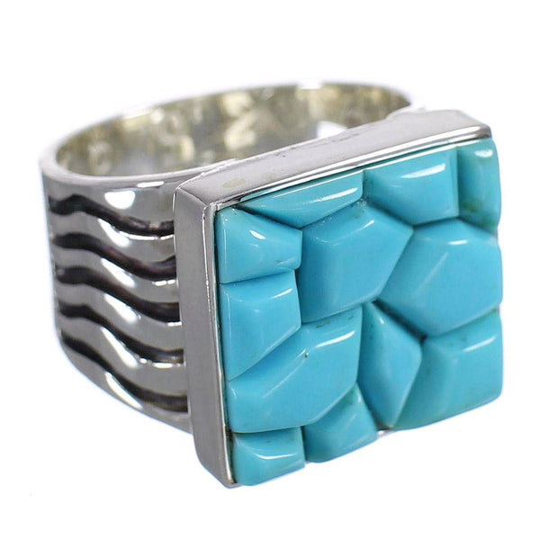Genuine Sterling Silver And Turquoise Southwest Ring Size 7 YX68715