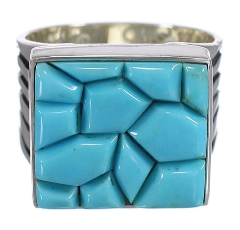 Genuine Sterling Silver And Turquoise Southwest Ring Size 7 YX68715
