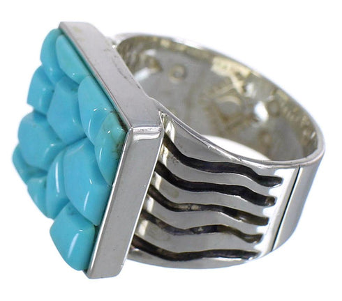 Genuine Sterling Silver And Turquoise Southwest Ring Size 7 YX68715