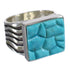 Turquoise Inlay And Sterling Silver Southwest Ring Size 4-3/4 YX68732