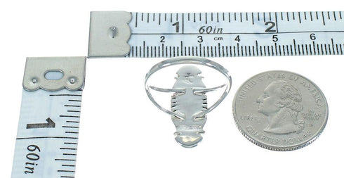 Genuine Sterling Silver Southwest Multicolor Inlay Ring Size 7-1/4 QX74597