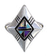 Multicolor Inlay Southwest Sterling Silver Ring Size 8 WX79907