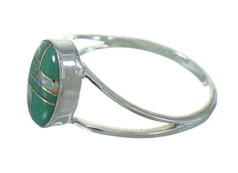 Opal And Turquoise Southwestern Sterling Silver Ring Size 4-3/4 WX73826