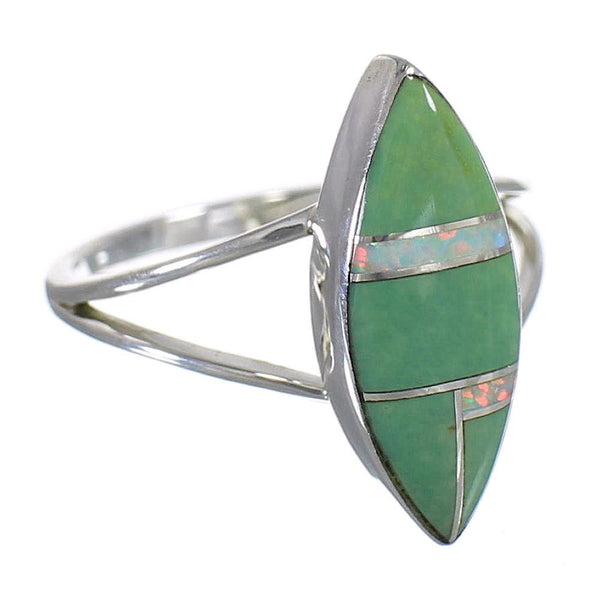 Turquoise Opal Authentic Sterling Silver Ring Size 4-1/2 RX83120