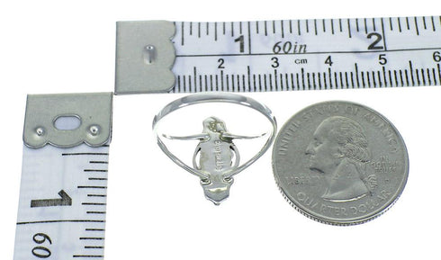 Magenta Turquoise And Sterling Silver Southwest Flower Jewelry Ring Size 4-3/4 YX67355