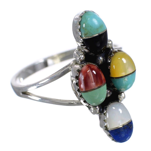 Southwestern Multicolor Sterling Silver Ring Size 8-1/2 YX70927