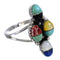 Southwestern Multicolor Sterling Silver Ring Size 8-1/2 YX70927