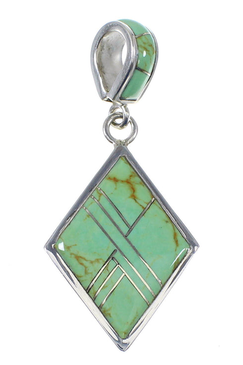 Authentic Sterling Silver Southwest Turquoise Pendant QX78912
