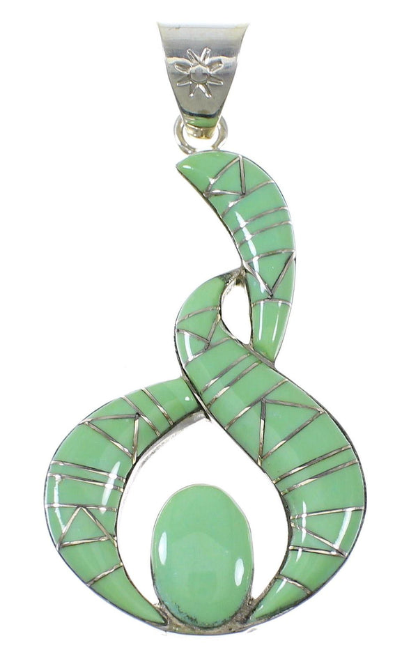 Turquoise Southwestern Authentic Sterling Silver Pendant QX78989