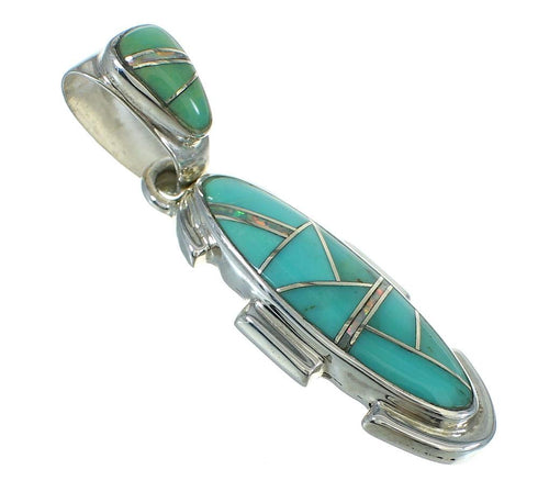 Genuine Sterling Silver Turquoise And Opal Southwest Slide Pendant YX68212