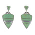Turquoise Inlay And Sterling Silver Post Dangle Earrings