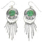 Genuine Sterling Silver Turquoise Hook Dangle Earrings RX70799