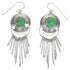 Genuine Sterling Silver Turquoise Hook Dangle Earrings RX70799