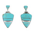 Turquoise Inlay And Sterling Silver Post Dangle Earrings