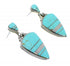 Turquoise Inlay And Sterling Silver Post Dangle Earrings
